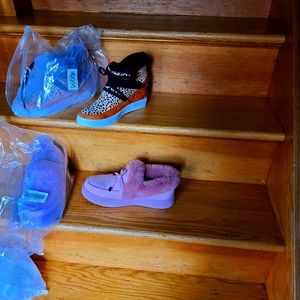 Pink slippers & ankle booties